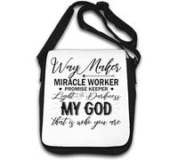 Way Makes Miracle Morker Promise Keeper Light in The Darkness My God - Bolso de hombro, color blanco, White, Talla única
