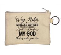 Way Makes Miracle Morker Promise Keeper Light in The Darkness My God Llavero Monedero Beige, beige, Talla única