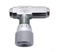 -Way Válvula de control de flujo hidráulico, cuerpo de acero al carbono, 1/4 pulgadas para rosca hembra NPT, caudal de 46 GPM, presión máxima de 5800 PSI, rango de funcionamiento de -20 °C a 90 °C