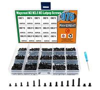 Waycreat 975pcs M2 M2.5 M3 Juego de tornillos para computadora portátil para SSD IBM HP Dell Lenovo Samsung Sony Toshiba Gateway Acer Disco duro SATA, (tamaño 15)