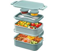 WayEee Fiambrera para adultos, 2130 ml, grande, de volumen, a prueba de fugas, para adultos, sin BPA, para oficina, escuela (verde)