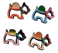 Wayfadacc 4 pinzas ergonómicas para el pelo, diseño curvado, con bloqueo de color, forma de perro, soporte para cola de caballo, estilo diario esencial