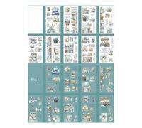 Wayfadacc Adhesivo decorativo de papel estético resistente al agua para diario, botella de agua, álbum de fotos, portátil