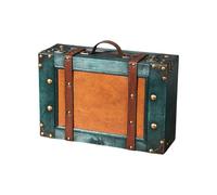 Wayfadacc Baúl de almacenamiento de madera maciza de inspiración antigua, multiusos, organizador de equipaje de viaje con asa cómoda