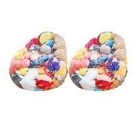 Wayfadacc Bolsa de almacenamiento multifuncional de PVC transparente fácil de usar con asiento de puf para organización del hogar