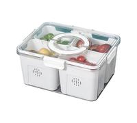 Wayfadacc Caja de almacenamiento transparente con múltiples compartimentos para cocina con separadores extraíbles para una fácil organización