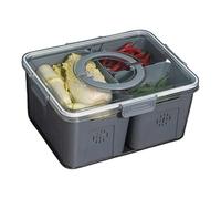 Wayfadacc Caja de almacenamiento transparente con múltiples compartimentos para cocina con separadores extraíbles para una fácil organización