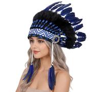 Wayfadacc Diadema con dije étnico, colorido líder étnico, color brillante, decoración para el cabello para adultos y niños, tocado indio vibrante para fiestas de disfraces