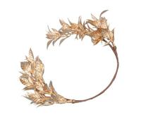 Wayfadacc Diadema trenzada de hojas doradas para novia, ligera, con práctica construcción de resina