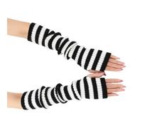 Wayfadacc Elegantes guantes acanalados de puño largo para calentar los brazos, calentadores de manos para mensajes de texto, accesorios para fotos