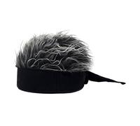 Wayfadacc Gorro de punto para hombre con pelo, divertido gorro de invierno hecho a mano con pelo con pinchos, color gris