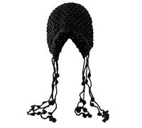 Wayfadacc Gorro peruano de invierno para mujer, con orejeras, sherpas y borlas de punto, color negro
