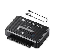 Wayfadacc Soporte para disco duro Nvme/caja de disco duro USB, portátil, NVME, estación de acoplamiento externa, adaptador de corriente, 10 Gbps de migración de datos