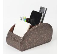 WAYIFON - Soporte de mando a distancia con 5 bolsillos, gran soporte para TV, DVD, llave 4K y mando a distancia Bluray, almacenamiento para lápices, color marrón retro L