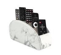 WAYIFON Soporte para control remoto con 5 bolsillos, Gran soporte para controles de TV, DVD, 4K Stick y Bluray, Almacenamiento para controles remotos para bolígrafos, M-Mármol Blanco