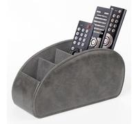 WAYIFON Soporte para mando a distancia con 5 bolsillos, gran soporte para TV, DVD, 4 K Stick y mandos a distancia Bluray, almacenamiento para bolígrafos, color gris