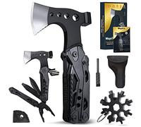 Wayintop Hacha Multiherramienta, 15 En 1 Herramienta De Hacha Multiusos de Bolsillo con Alicates de Martillo de Hacha de Destornilladores Botella Abridor de La Botella y Varilla de Magnesio