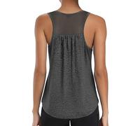 Wayleb Camiseta Deportiva de Tirantes Mujer Espalda de Malla Top Deportivo Mujer Sin Mangas Camisetas de Entrenamiento Transpirable y Ligera para Fitness, Running, Yoga