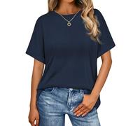 Wayleb Camiseta Manga Corta Mujer Oversize Verano Cuello Redondo Sólido Elegantes T-Shirt Casual Básico Ropa Suelto Tallas Grandes