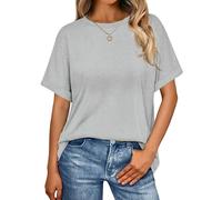 Wayleb Camiseta Manga Corta Mujer Oversize Verano Cuello Redondo Sólido Elegantes T-Shirt Casual Básico Ropa Suelto Tallas Grandes