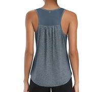Wayleb Camiseta Tirantes Mujer con Malla para Fitness y Correr
