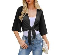 Wayleb Cárdigan Mujer Bolero Cardigan Corto Manga de 3/4 Abierto para Mujer Shrug Cárdigan Corto Torera Elegante para Verano Primavera