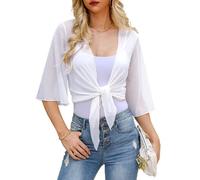 Wayleb Cárdigan Mujer Bolero Cardigan Corto Manga de 3/4 Abierto para Mujer Shrug Cárdigan Corto Torera Elegante para Verano Primavera