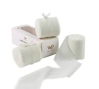 Waylipun Cinta de Regalo, 3 Rollos de Cinta de Gasa, 5CM x 6,4M de Ancho Cinta de Gasa Deshilachada para Decoración, Invitaciones de Festivales de Boda Manualidades (Blanco)