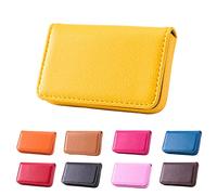 Waylipun Funda para tarjetas de visita, piel sintética, con cierre magnético, para guardar tu tarjeta, tarjetas de visita para hombres y mujeres, amarillo