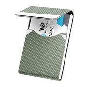 Waylipun - Portatarjetas de Visita, Estuche de Metal de Cuero PU, Mantiene Las Tarjetas de Visita Intactas, Delgado y Portátil, Cabe en el Bolsillo, Adecuado para Negocios, Viajes, Uso Diario, Verde