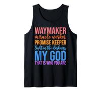 Waymaker Milagro Trabajador Promesa Guardián Jesús Fe Cristiana Camiseta sin Mangas