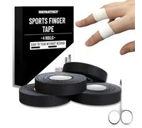 Waymaytecy 4 Rollos Finger Tape Resistente Incluye un par de Tijeras, Esparadrapo de Dedos y Adhesivo no Daña Piel,Protección Dedos, para Musculación,Balonmano, Escalada (Negro)
