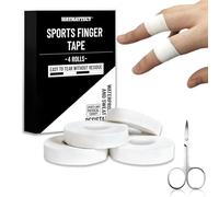 Waymaytecy 4 Rollos Finger Tape Resistente Incluye un par de Tijeras, Esparadrapo de Dedos y Adhesivo no Daña Piel,Protección Dedos, para Musculación,Balonmano, Escalada (Blanco)