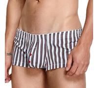 Wayonge Calzoncillos tipo bóxer tejidos para hombre, ajuste relajado, a rayas, ajuste holgado, calzoncillos tipo bóxer de punto para relajarse, 230509 blanco, X-Large