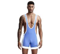 Wayonge Leotardo deportivo sin mangas para hombre, para lucha libre activa o entrenamiento, body deportivo para hombre, Tw-9701-azul cielo, Medium