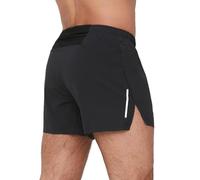 Wayonge Pantalones cortos deportivos para hombre para correr y maratón con calzoncillo interior, de secado rápido y transpirables, Negro -, Large