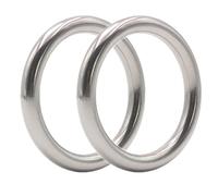 WayOuter 2 Piezas Anillos O de acero inoxidable 304 de 10 x 80 mm, anillos de metal resistentes para macramé, cinturón de camping correas de perro