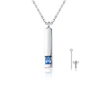 Waysles Collar de urna para cenizas, plata de ley 925, con texto en inglés Forever In My Heart, collar de urna para mujeres y hombres, para cenizas, joyería conmemorativa