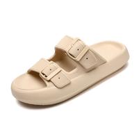 Waysoland Cloud Sliders - Sandalias para mujer y hombre con hebillas ajustables, antideslizantes, de secado rápido, puntera abierta, súper suaves, cómodas, suela gruesa, zapatos para interiores y