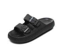 Waysoland Pummys Original Mujer Hombre Zapatos de Nube con Hebillas Ajustables Antideslizantes Secado Rápido Súper Cómodas Sandalias Gruesas, Sandalias Negras, 44/45 EU