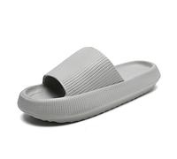 Waysoland Zapatillas Mujeres Chanclas de Nubes de Verano,Baño de Masaje Baño sin Deslizamiento Secado Rápido Toe Abierto Súper Suave Cómoda Sandalias de Suela Gruesas Pantuflas(Gris,36/37 EU)