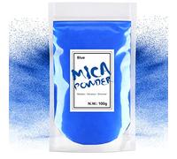 Waysroma Pigmentos para Resina Epoxi 100g, Azul Polvo de Mica Metálico Natural para Manualidades, Pintura, Jabón, Bombas de Baño, Slime, Velas, Joyería, Cosmético, Arte de Uñas
