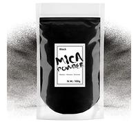 Waysroma Pigmentos para Resina Epoxi 100g, Negro Polvo de Mica Metálico Natural para Manualidades, Pintura, Jabón, Bombas de Baño, Slime, Velas, Joyería, Cosmético, Arte de Uñas