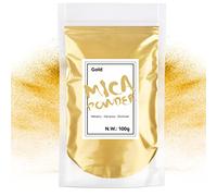 Waysroma Pigmentos para Resina Epoxi 100g, Oro Polvo de Mica Metálico Natural para Manualidades, Pintura, Jabón, Bombas de Baño, Slime, Velas, Joyería, Cosmético, Arte de Uñas