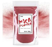Waysroma Pigmentos para Resina Epoxi 100g, Rojo Polvo de Mica Metálico Natural para Manualidades, Pintura, Jabón, Bombas de Baño, Slime, Velas, Joyería, Cosmético, Arte de Uñas