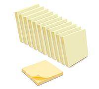 WAYTEX 1200 notas adhesivas reposicionables amarillo pastel 12 bloques de 100 hojas 75 x 75 mm