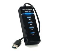 WAYTEX 12394 Hub USB C a 4 Puertos USB 3.0 Transferencia de Datos 5GB/s Extensión Puerto USB Tipo C para Conexión periféricos USB