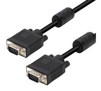 Waytex 27206 - con ferritas Cable SVGA HD15 M/M Cable 10 m, Color Negro