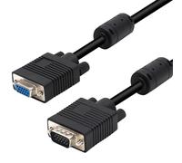Waytex 27225 SVGA HD15 Macho a Hembra con Cable de extensión de ferrita 7 m de Color Negro