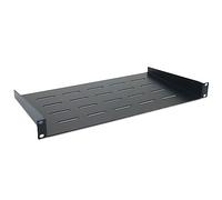 WAYTEX 37465 - Estantería para armario (19 pulgadas, 1U, profundidad, 250 mm, fijación frontal, montaje fijo, color negro